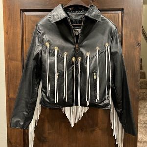 NFR special! Genuine Dallas Premium Leather Fringe Jacket - Made in US - Vintage